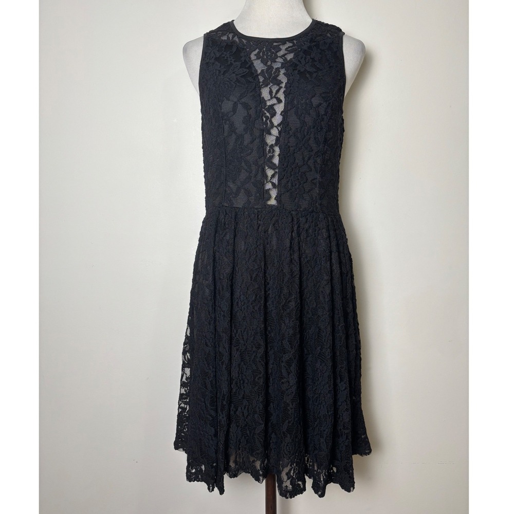 Liberty Love Sheer Mesh Floral Lace Dress XL Whimsigoth Skater Fairy Grunge‎